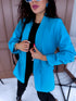 Basket blue, ONE SIZE jacket with gathered sleeves